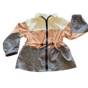 Spring Jacket Color Block Off White Peach Gray Size  5T